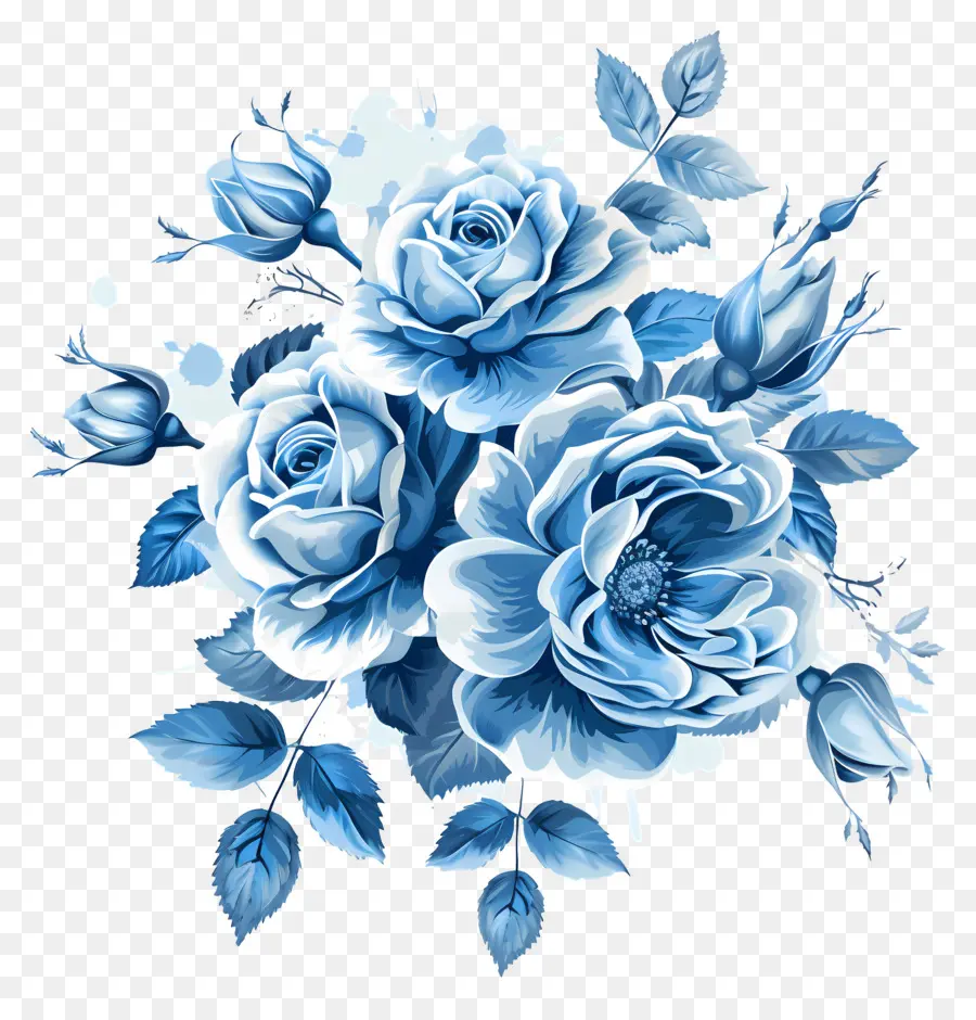 Rose Bouquet，Buquê De Rosa Azul PNG
