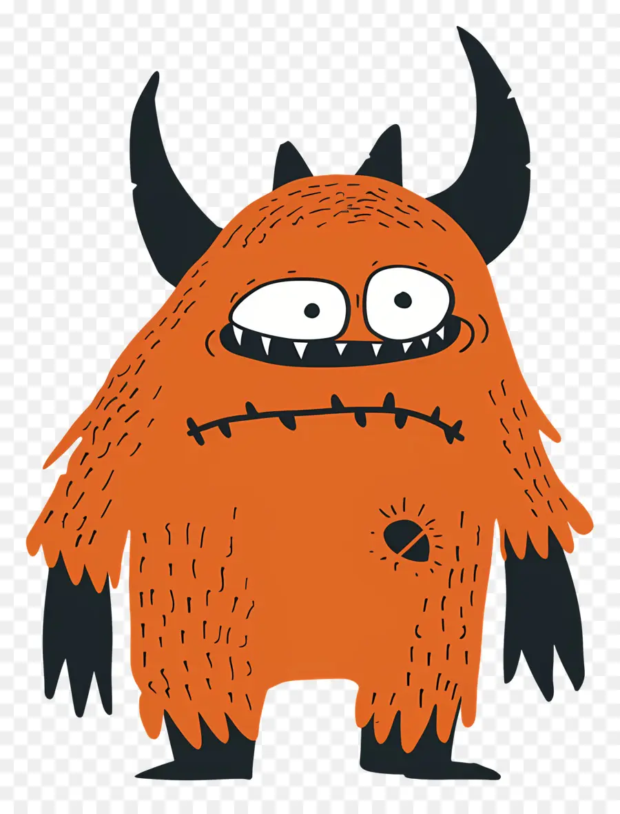 Halloween Monstro，Caráter De Desenho Animado Laranja PNG