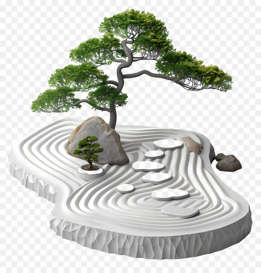 Jardim Zen，Uma árvore Bonsai PNG