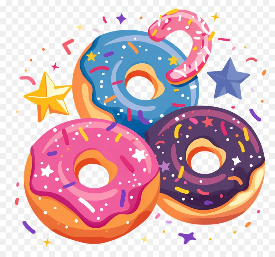 Donuts E Estrelas，Fosco Donuts PNG