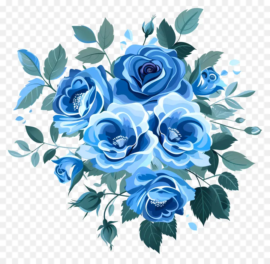 Rose Bouquet，Rosas Azuis PNG