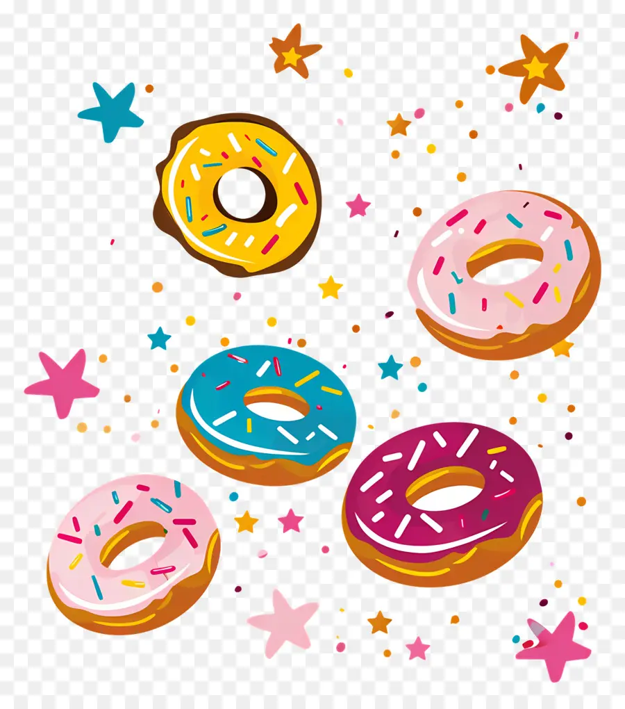 Donuts E Estrelas，Doughnuts PNG