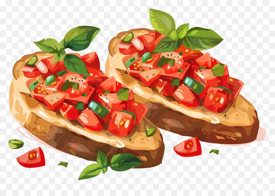 Bruschetta，Torrada De Tomate PNG