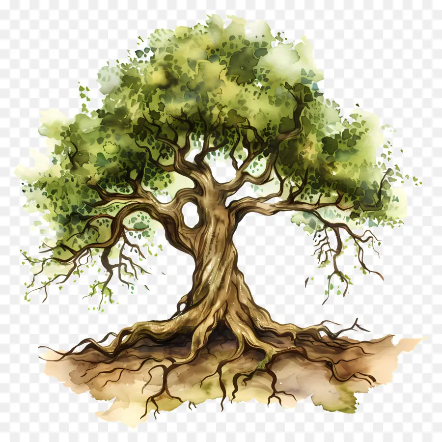 árvore Com Raízes，Oak Tree PNG
