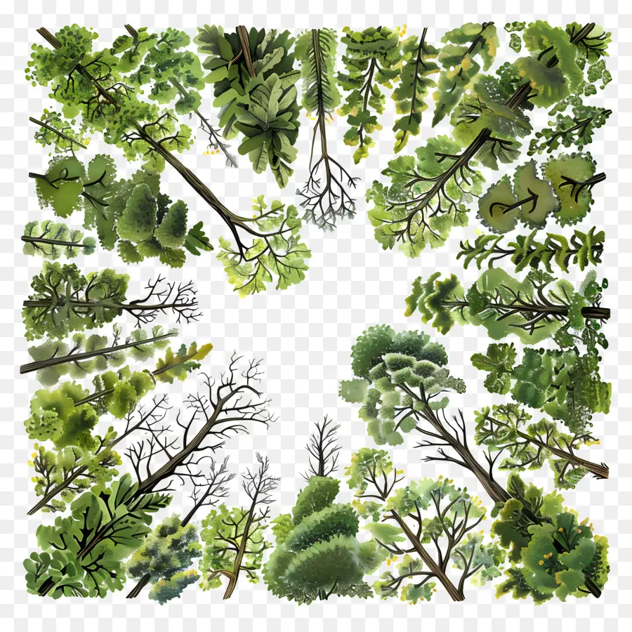 Dossel Da Floresta，árvore De Desenho PNG
