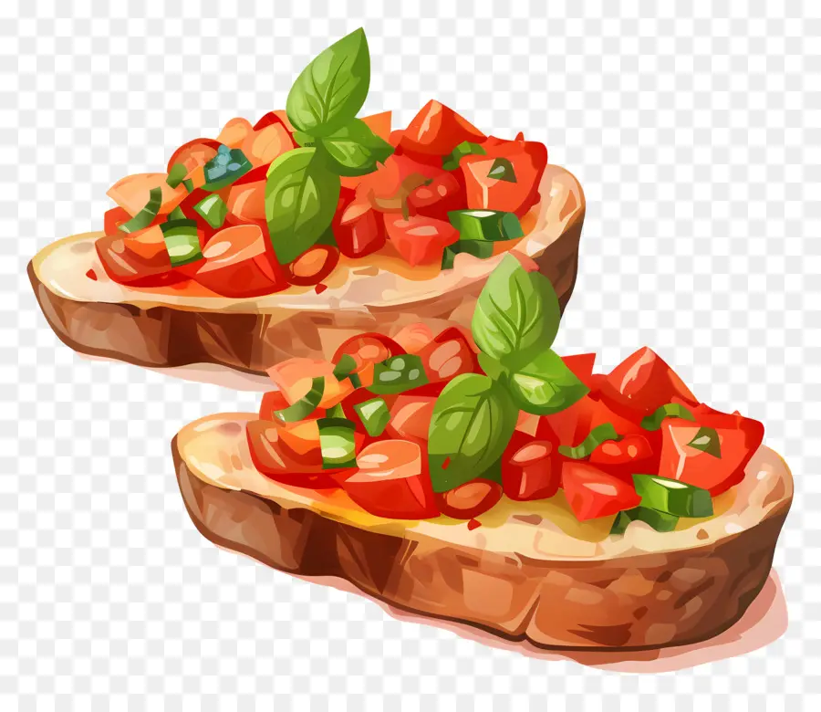 Bruschetta，Sanduíche Caprese PNG