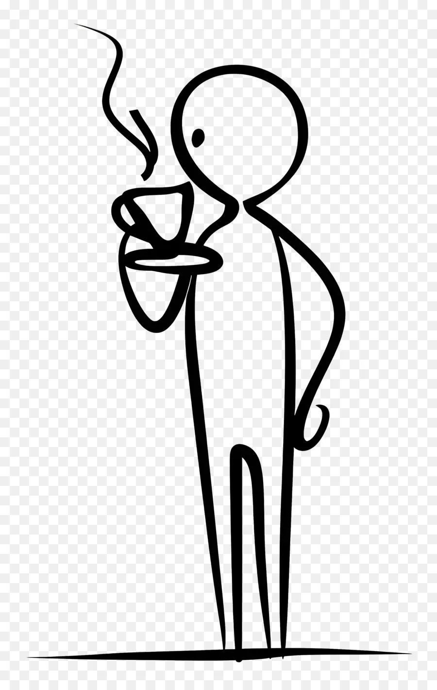 Stick Figure，Bebendo Café PNG