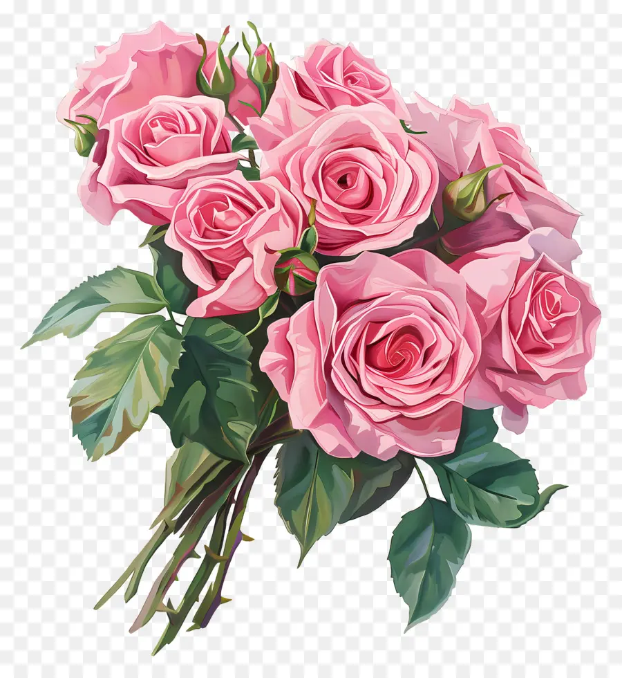 Rose Bouquet，Rosas Cor De Rosa PNG