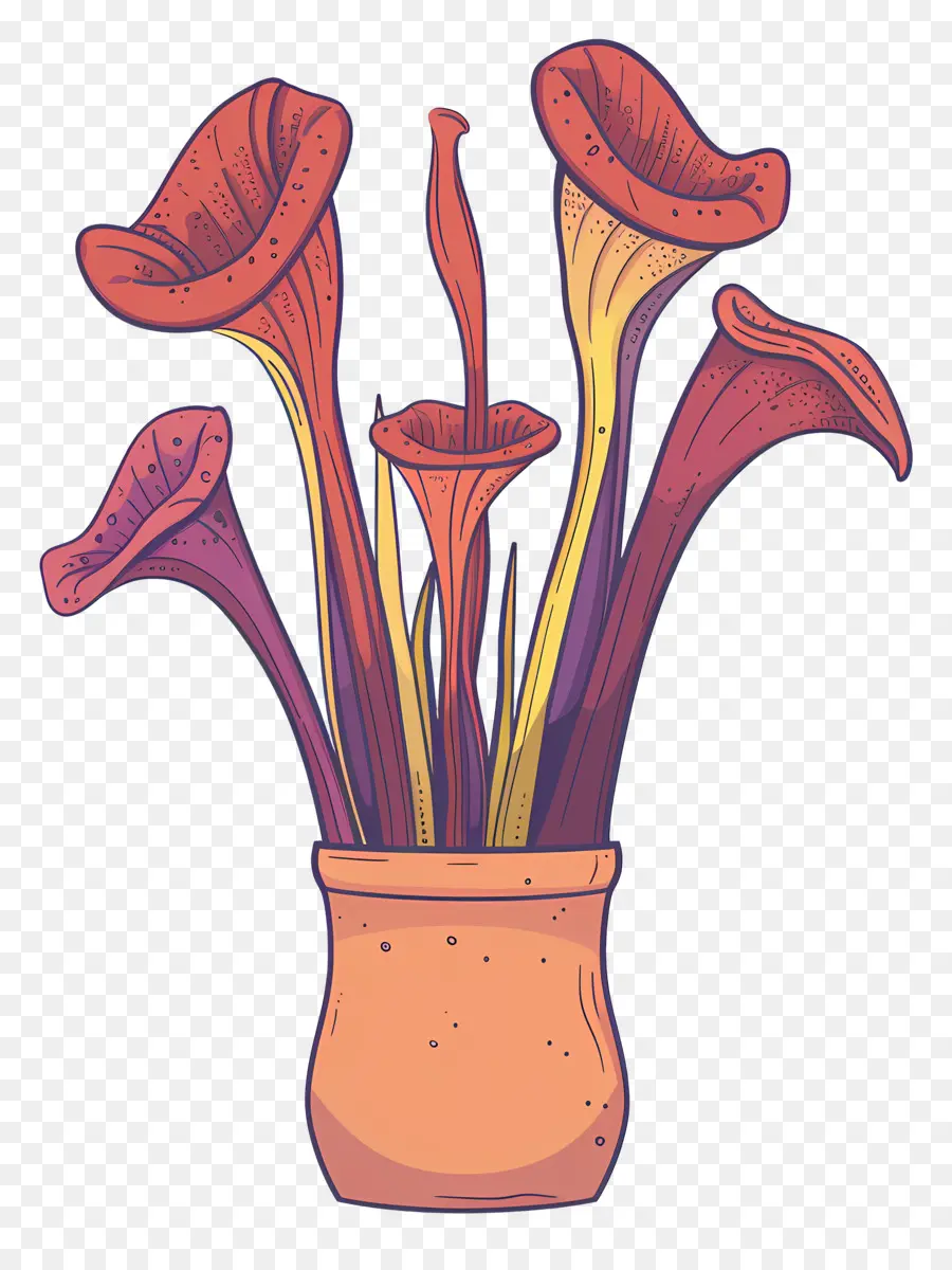 Jarro De Planta，Flores Trombeta PNG