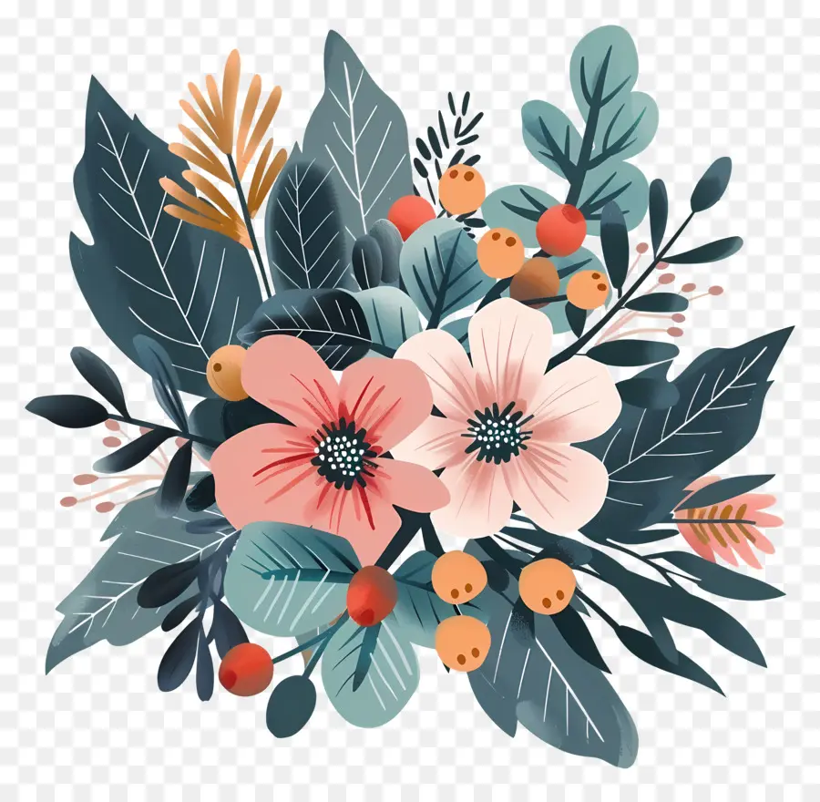 Flor De Inverno，Ilustração Floral PNG