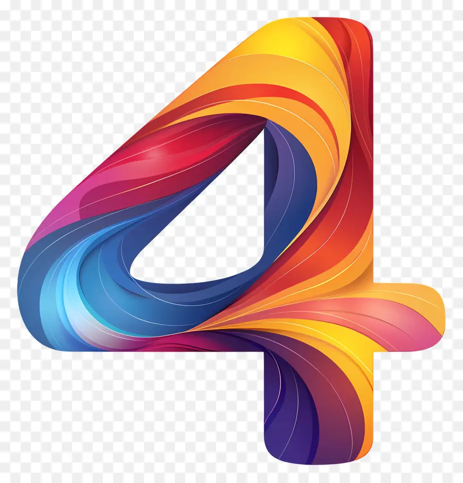 Número 4，Logo Design PNG