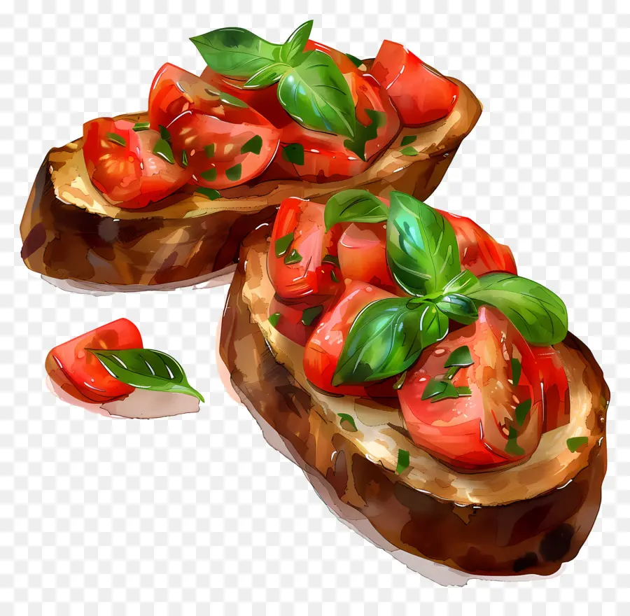 Bruschetta，Pintura Em Aquarela PNG