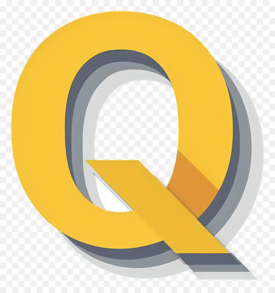 Letra Q，Quadrado Amarelo PNG