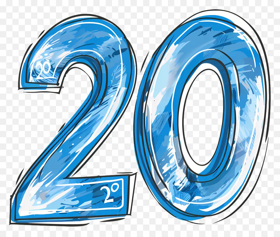 Número 20，Pintura Em Aquarela PNG