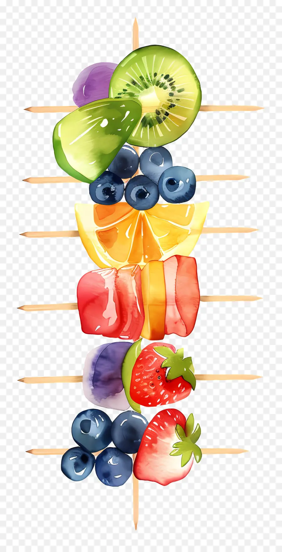 Espetos De Frutas，Frutas PNG