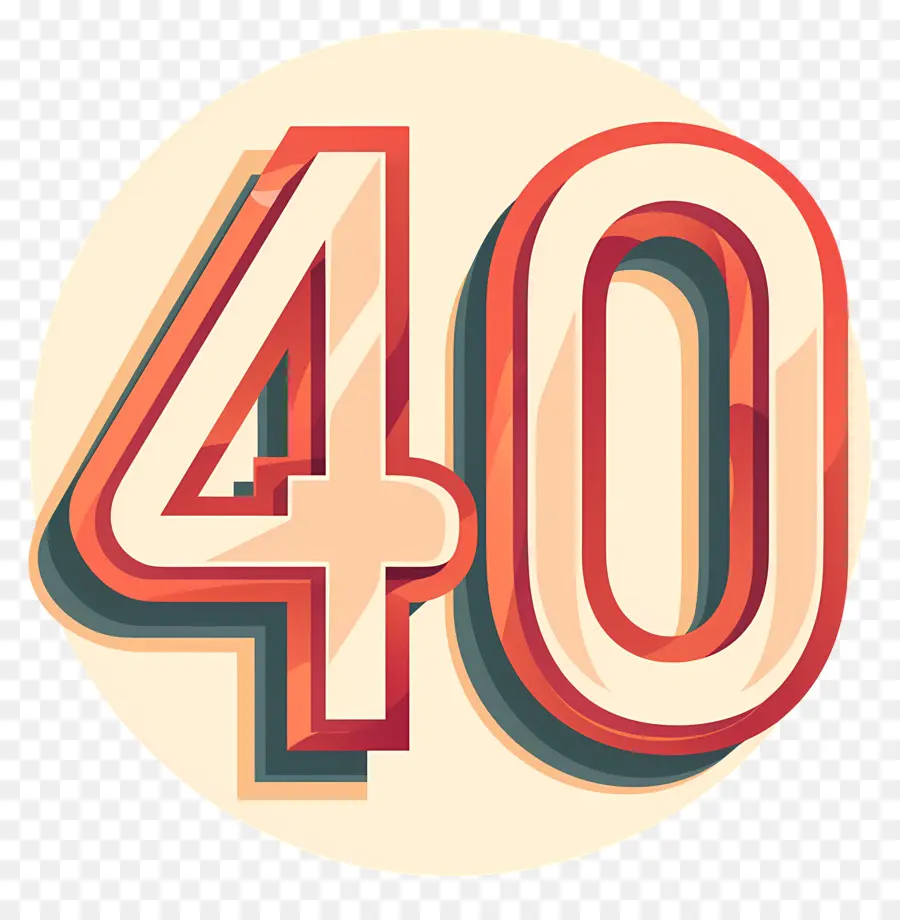 Número 40，Aniversário De 40 Anos PNG