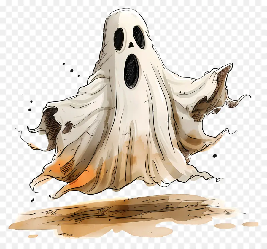 Halloween Ghost，Pintura Em Aquarela PNG