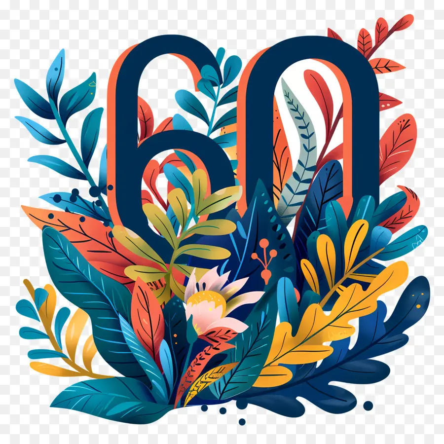 Número 60，Aniversário De 60 Anos PNG