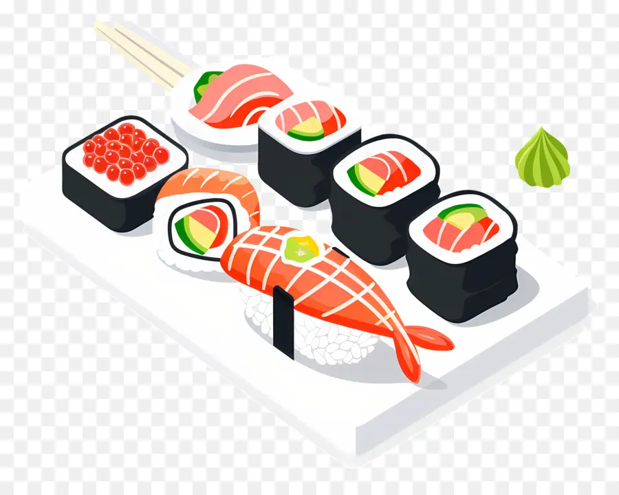 Sushi，Sushi De Salmão PNG