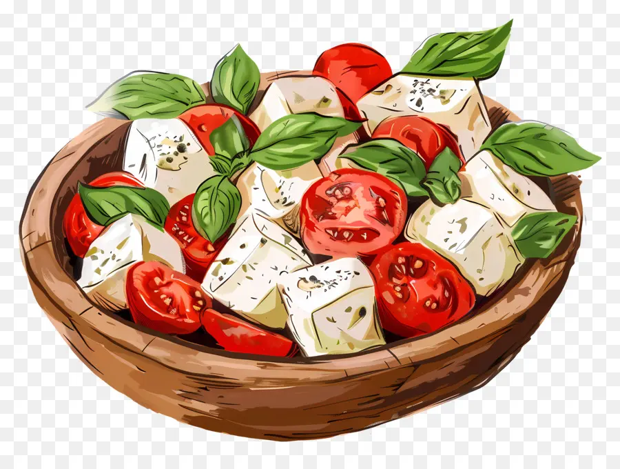 Salada Caprese，Queijo Feta PNG