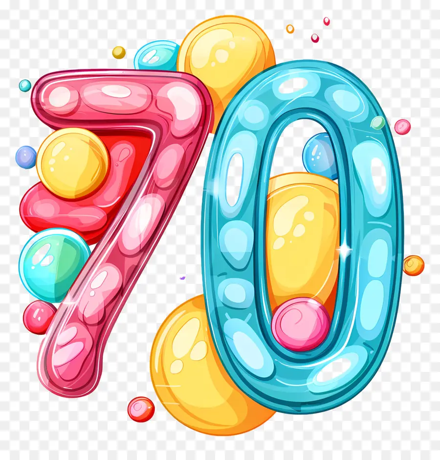 Número 70，Aniversário De 70 Anos PNG