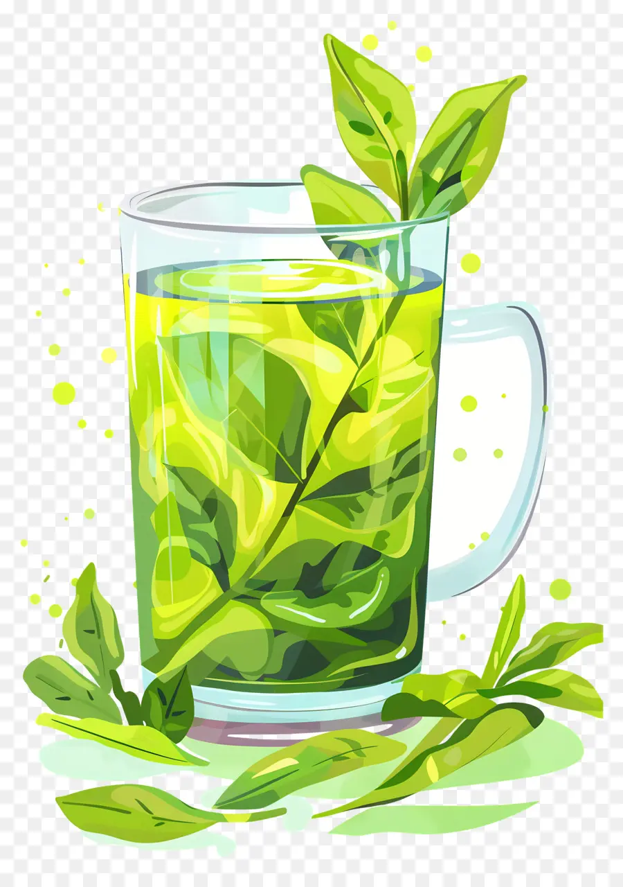O Chá Verde，Bebida Saudável PNG