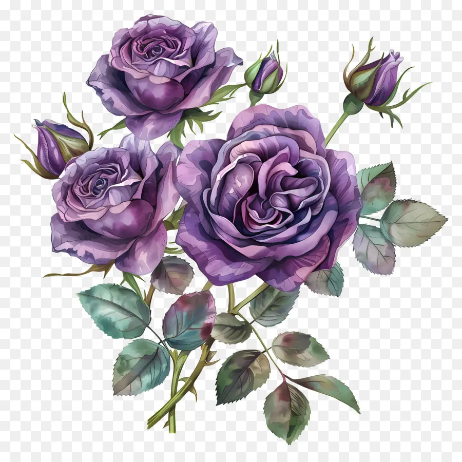 Rose Bouquet，Roxo Rosas PNG