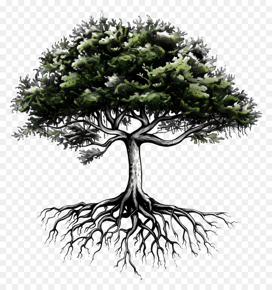 árvore Com Raízes，árvore De Raízes PNG