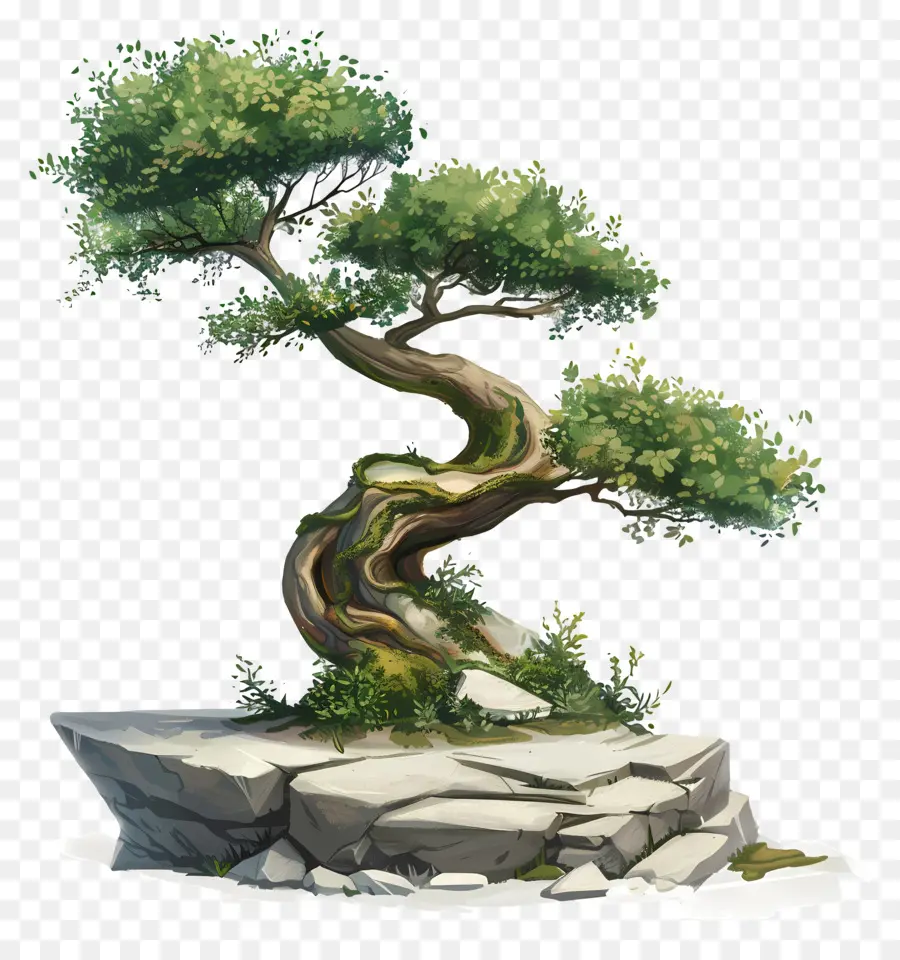 Uma árvore Bonsai，Antiga PNG