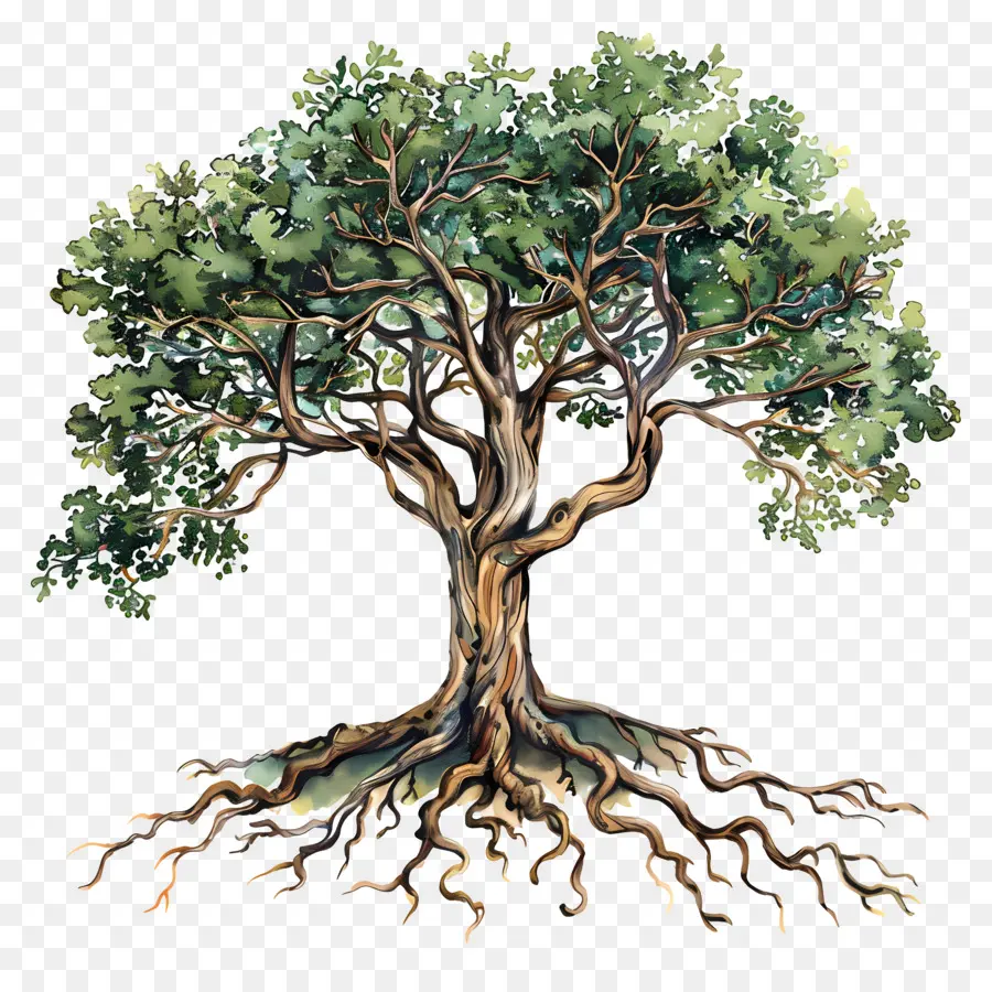 árvore Com Raízes，árvore Antiga PNG