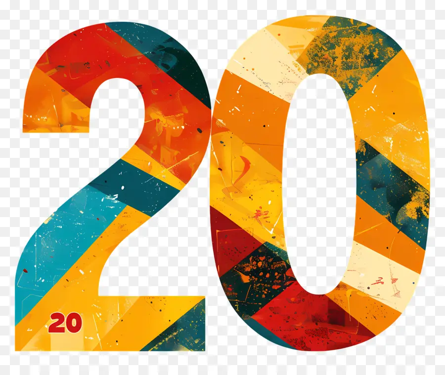 Número 20，Colorido PNG