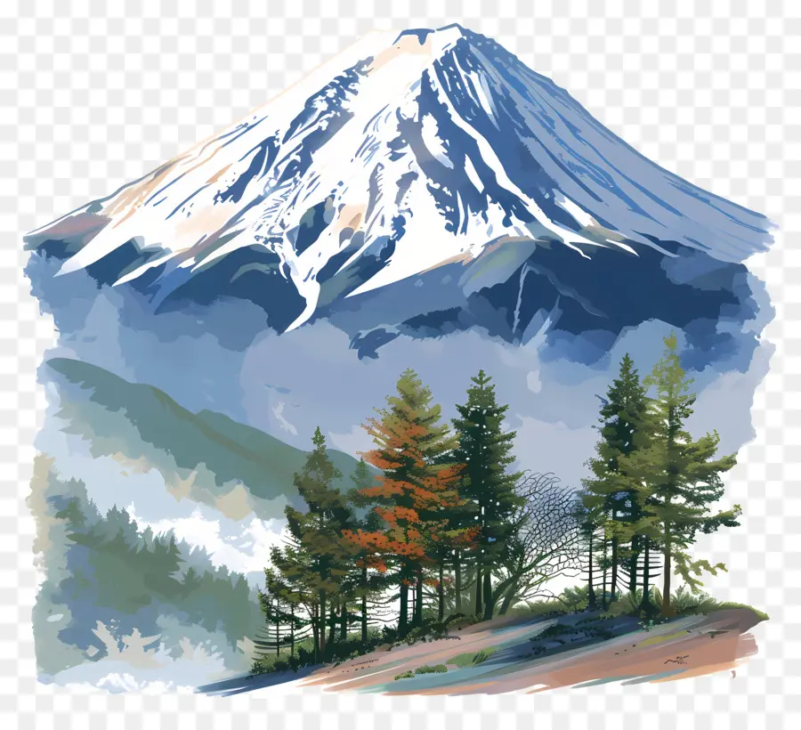 Fuji, A Montanha，Paisagem De Montanha PNG