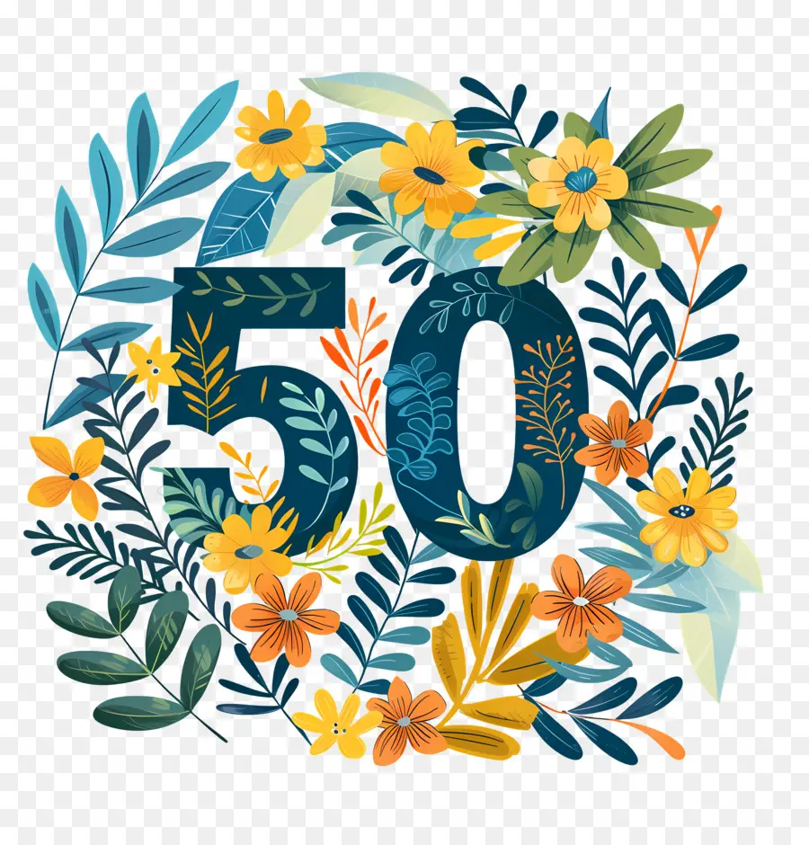 O Número 50，Aniversário De 50 Anos PNG