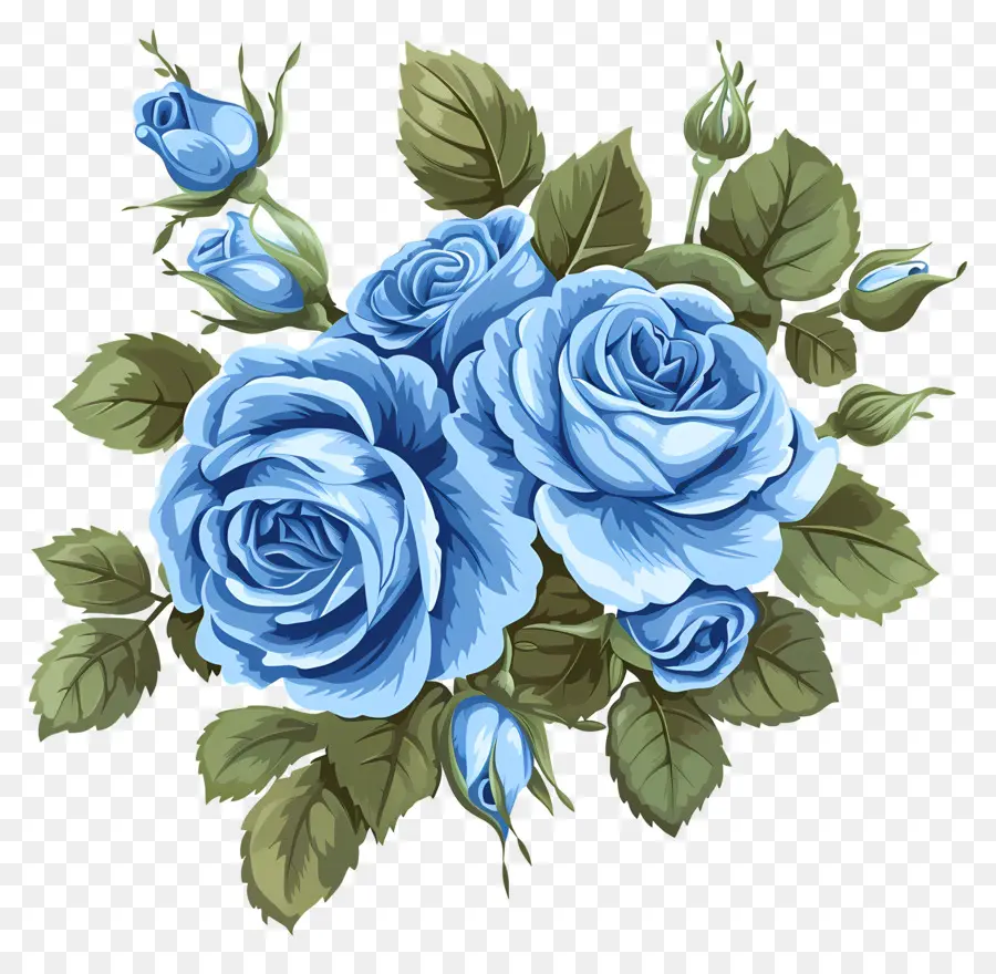 Rose Bouquet，Rosas Azuis PNG