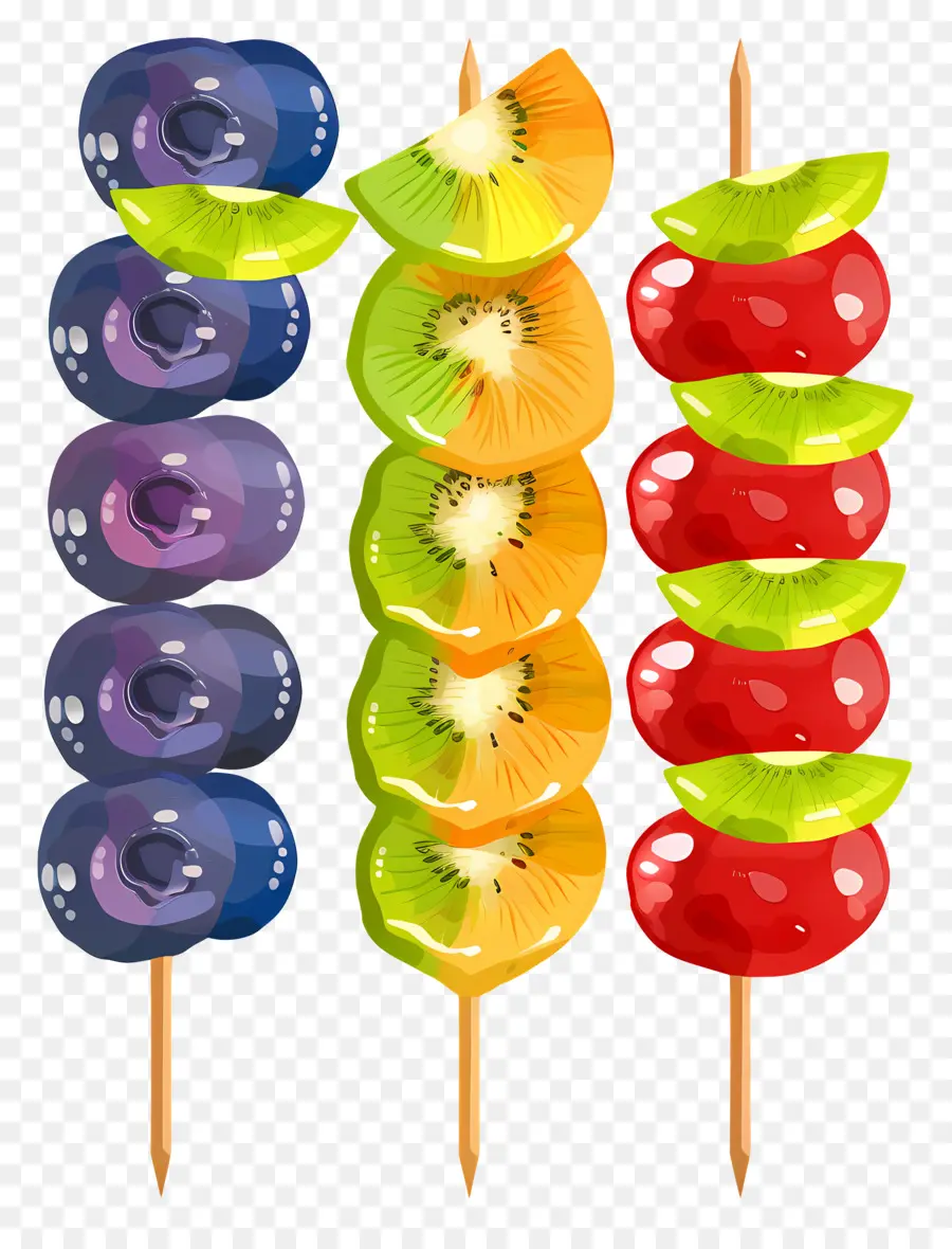 Espetos De Frutas，Salada De Frutas PNG
