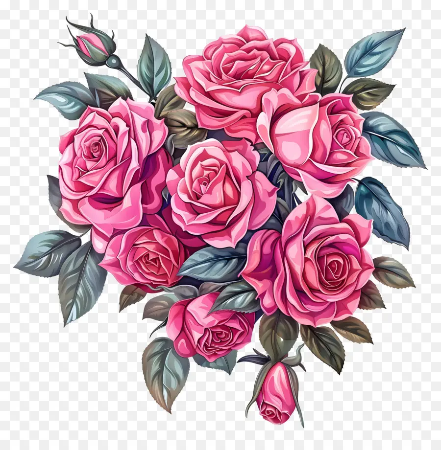 Rose Bouquet，Rosas Cor De Rosa PNG