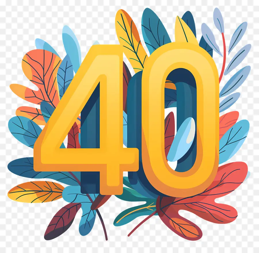 Número 40，40ª Festa De Aniversário PNG