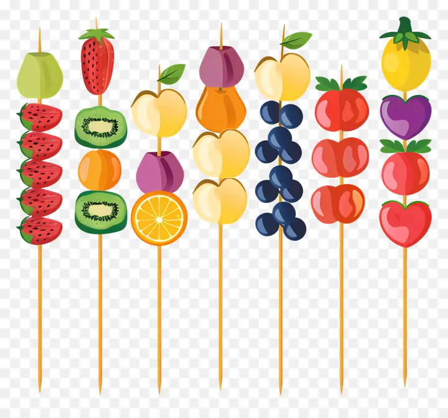Espetos De Frutas，Frutas E Legumes PNG