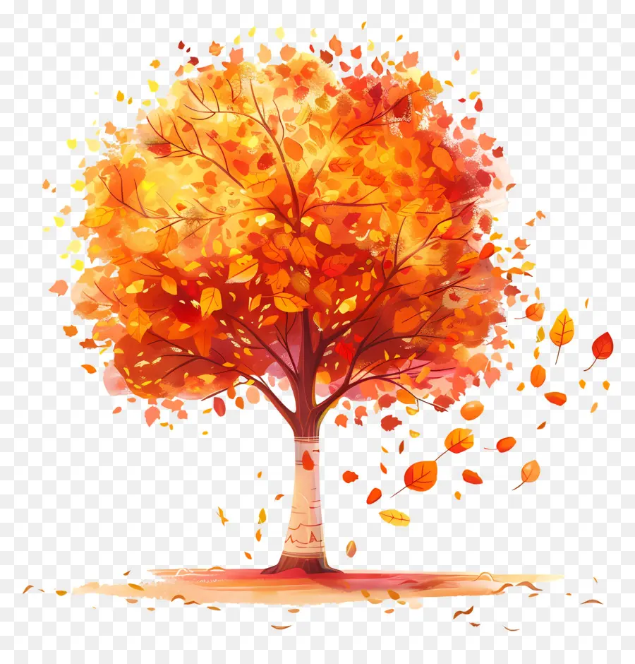 Autumn Tree，Folhas Caindo PNG