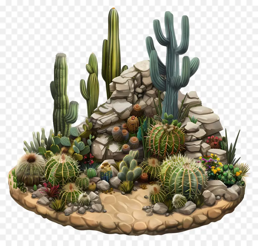 Jardim Do Deserto，Jardim De Cactus PNG