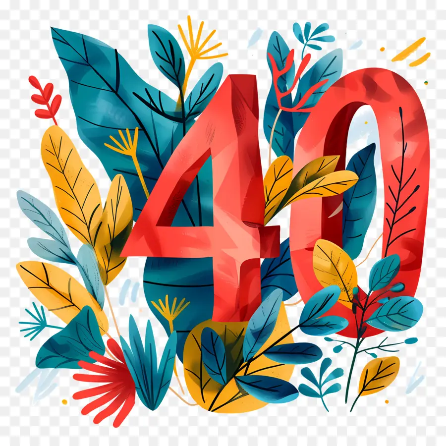 Número 40，Aniversário De 40 Anos PNG