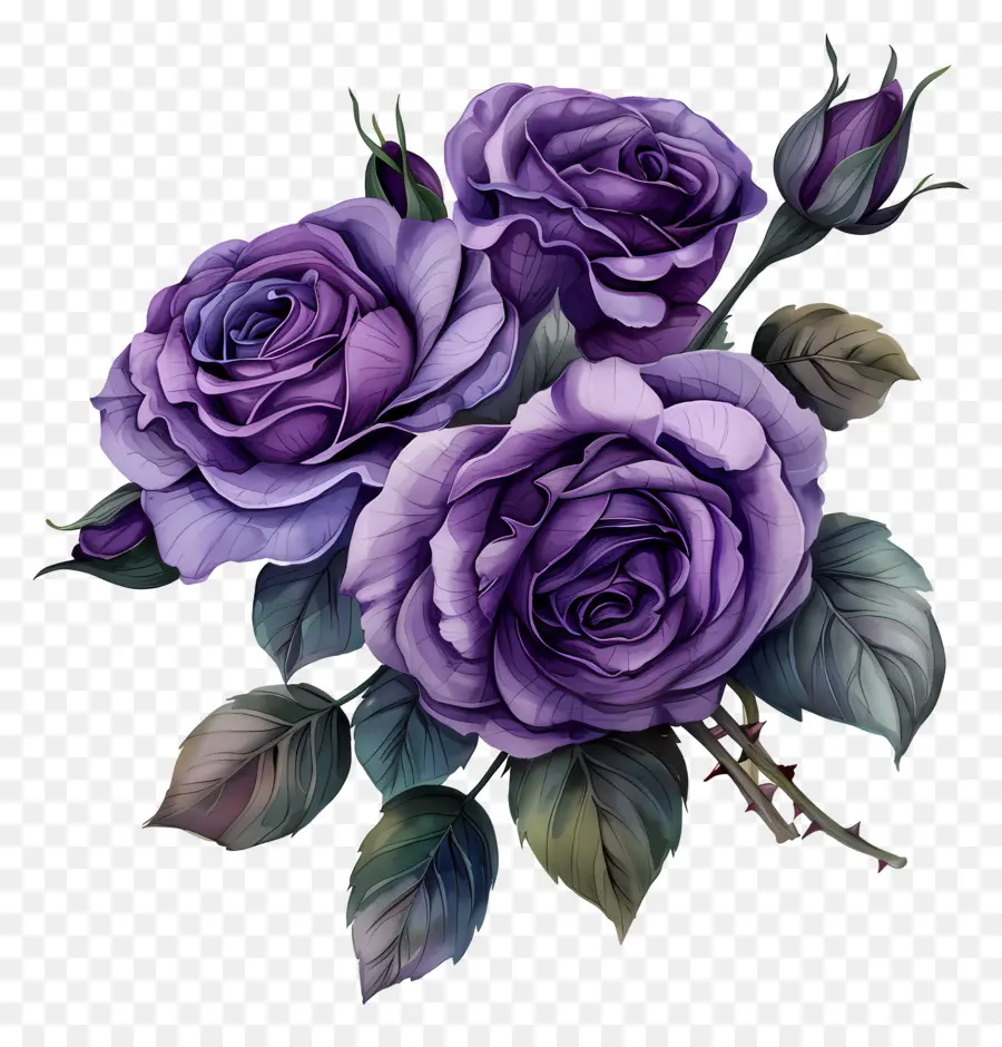 Rose Bouquet，Roxo Rosas PNG