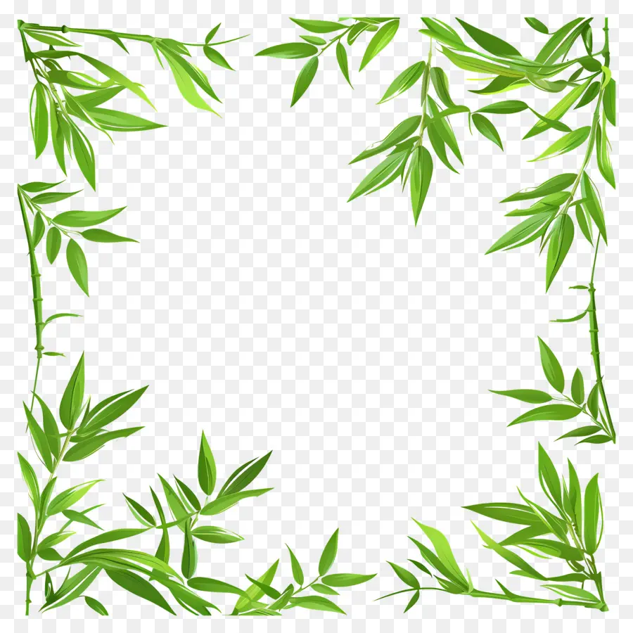 Borda Da Folha De Bambu，Bambu PNG