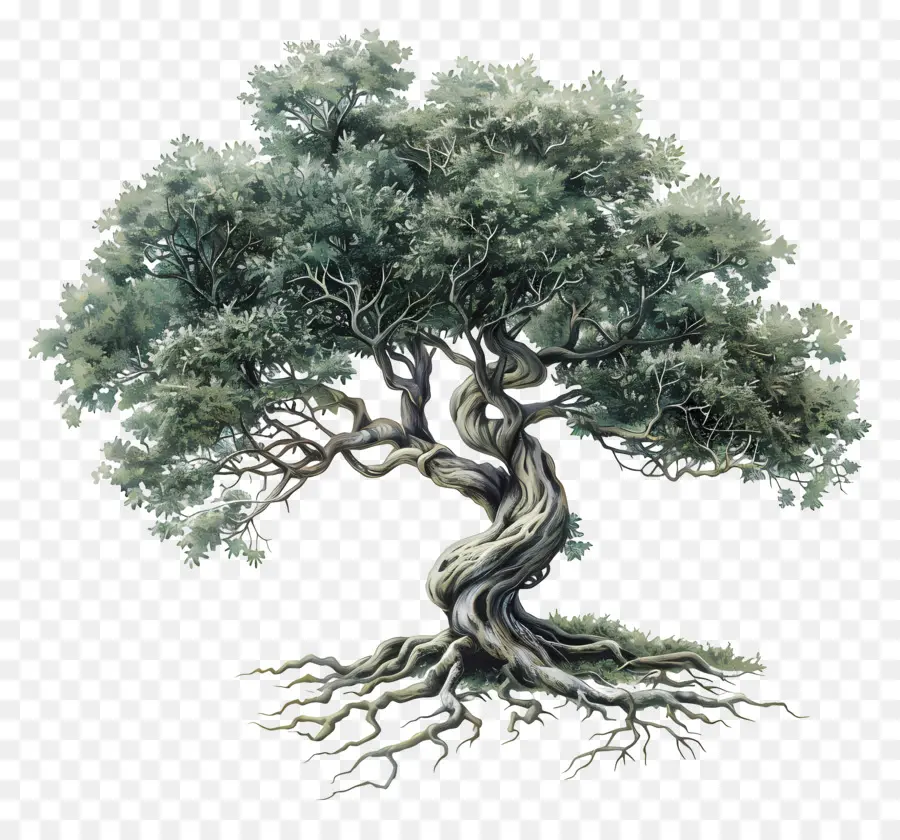 árvore Com Raízes，Oak Tree PNG