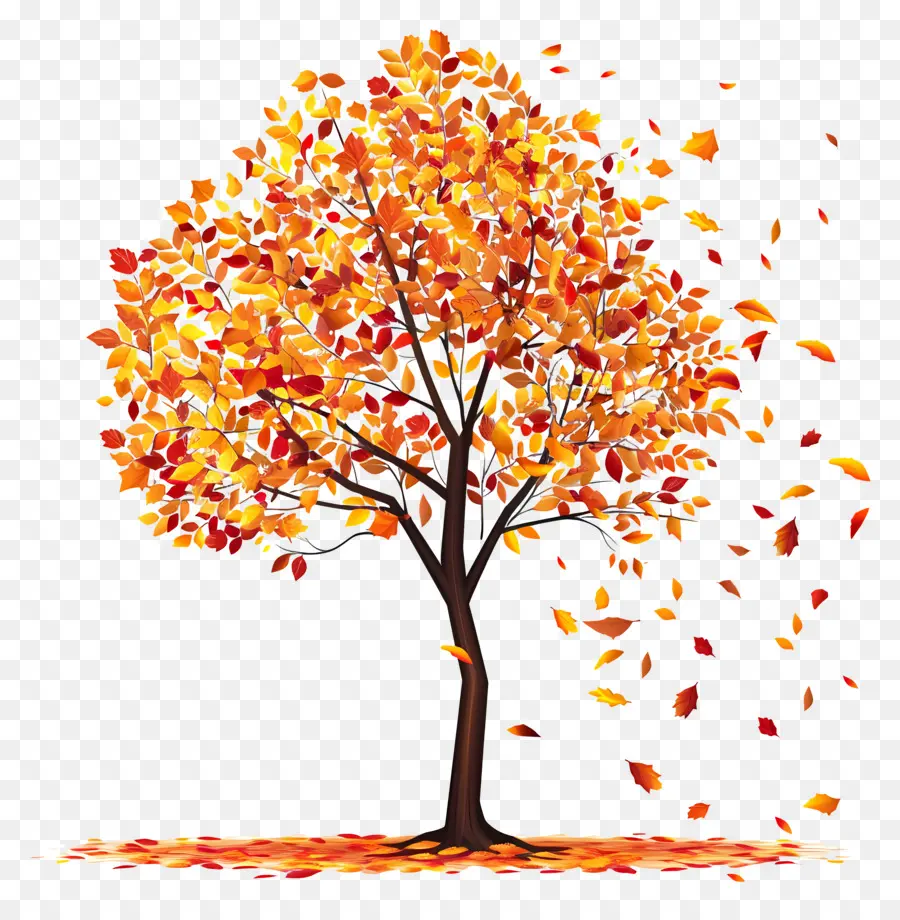 Autumn Tree，Folhas Caindo PNG