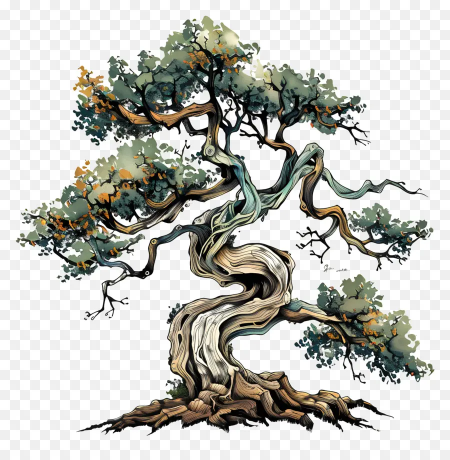 árvore Com Raízes，Uma árvore Bonsai PNG