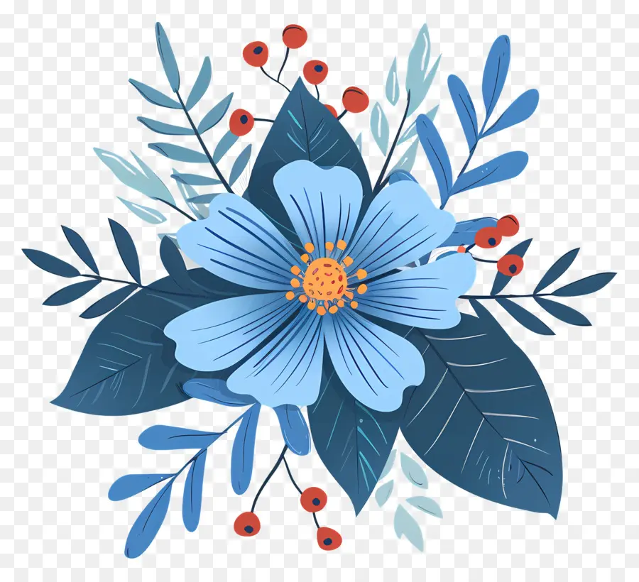 Flor De Inverno，Flor Azul PNG