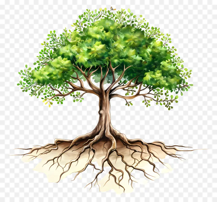 árvore Com Raízes，árvore PNG