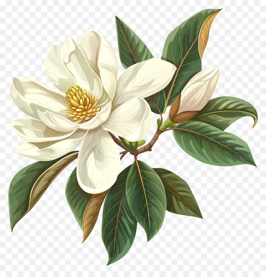 Flor De Magnolia，Branco Magnolia PNG