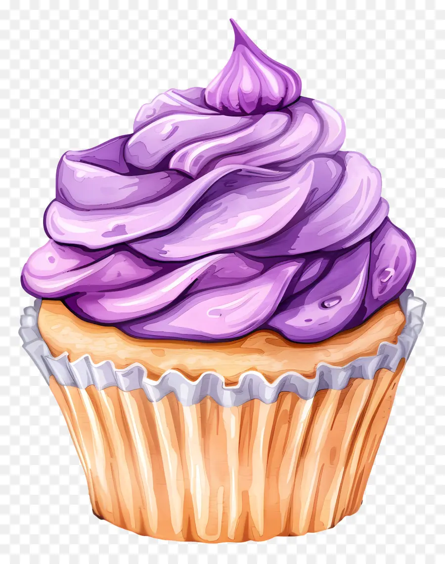 Cupcake，Geada Roxa PNG